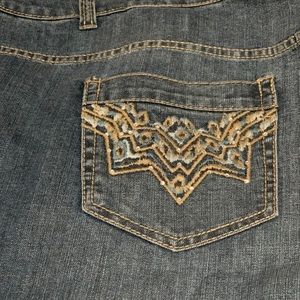 NWT  Avenue Denim / Five Pocket Jean Size 32P / Embroidered Straight Leg / SOFT